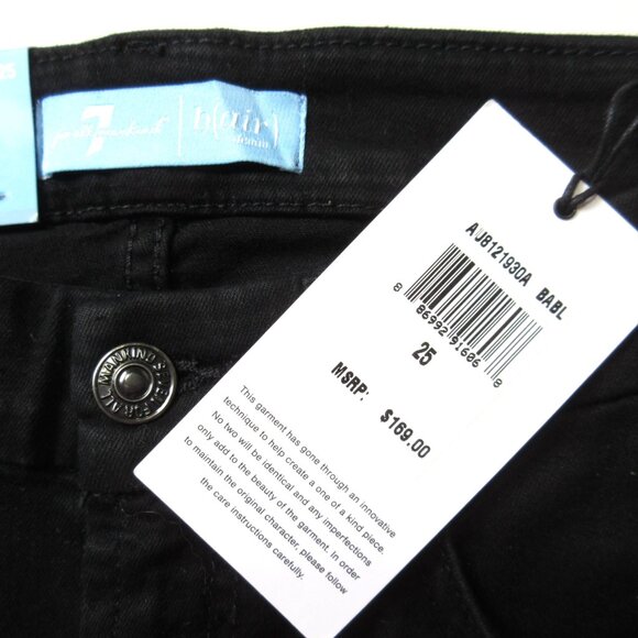 NWT 7 For All Mankind The Ankle Skinny in Black b(air) Stretch Jean 25 - Picture 3 of 4